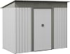 Outsunny 7 x 4 Metal Lean to Garden Shed, Outdoor Storage Shed, Garden Tool House with Double Sliding Doors, 2 Air Vents for Backyard, Patio, Lawn, Silver