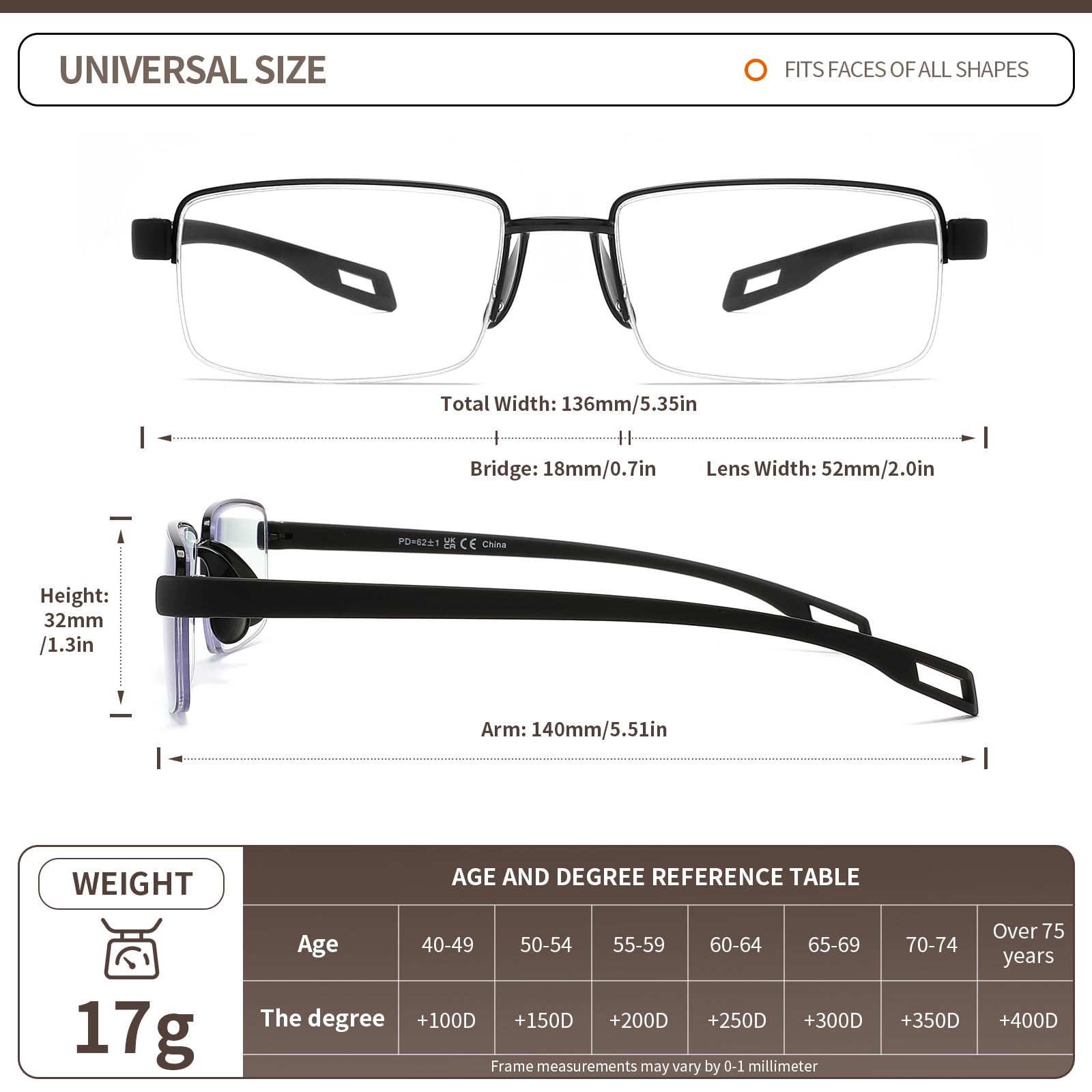 Lesebrille für Männer und Frauen, blaues Licht, leichte TR90-Einlegesohlen, 4 Stück