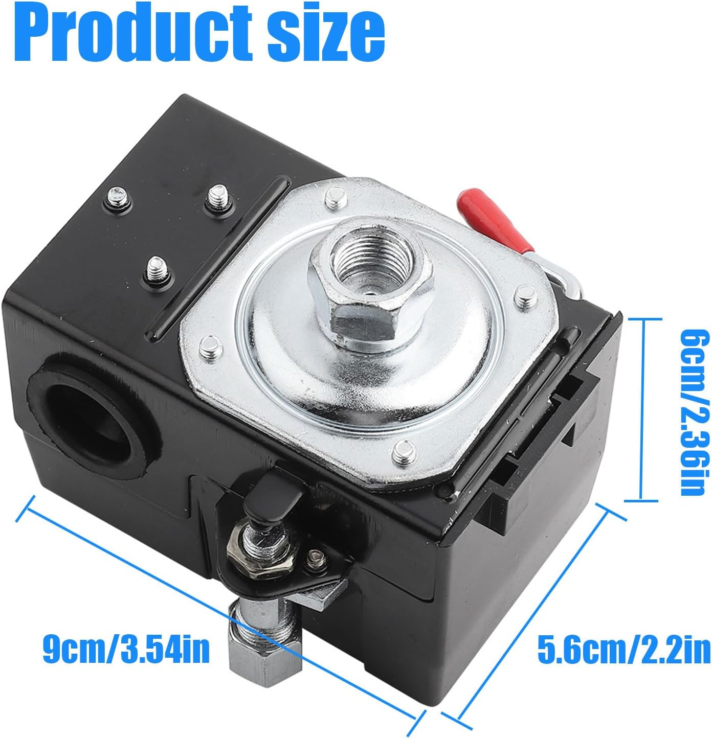Heavy Duty Manifold Air Compressor Pressure Switch Control Valve 90-125 PSI | 1/4" NPT Single Port, 26A Replaces