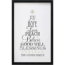 LifeSong Milestones Merry Christmas Decorating Ideas Framed Shadow Box - Christmas Decoration Gift Ideas Tree Typography 12x18 Black 12x18 Personalized