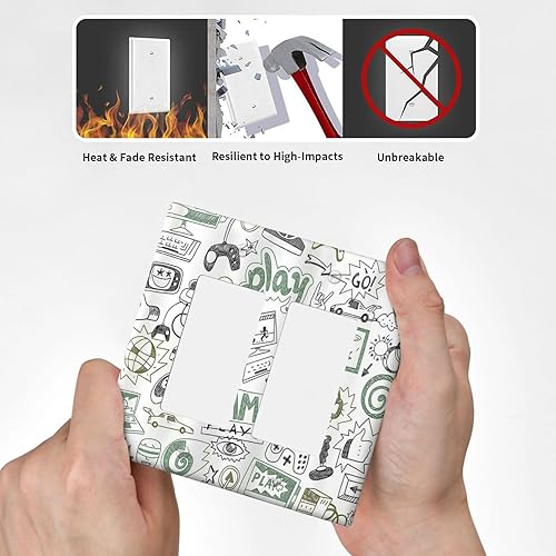 Vista 118 de Cubiertas decorativas de salida de estrella de mar playera, tablero de madera azul de concha de mar de 1 banda, decoración individual GFCI, placa