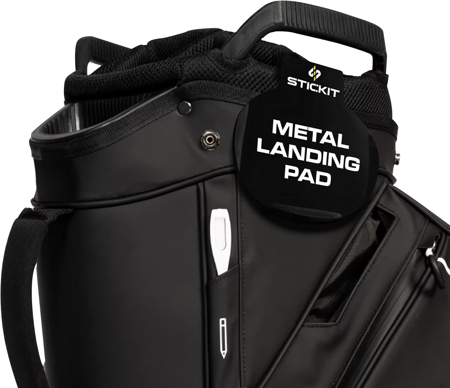 STICKIT Magnetic Landing Pad for Golf Bag - Golf Magnet with Clip to Easily Attach to Any Bag - Holds All Magnetic Accessories - Easy Access to Towels, Rangefinders, & Gear