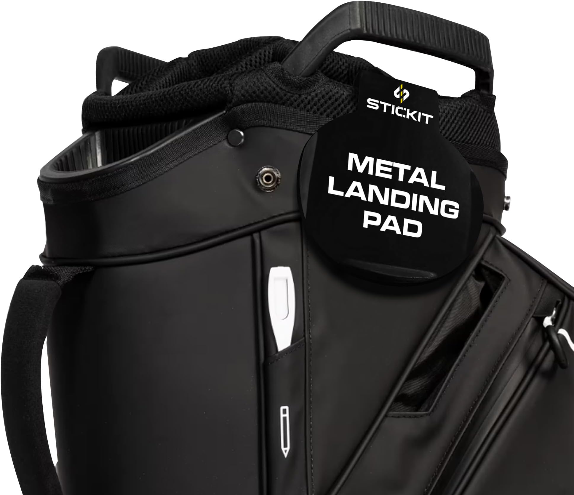 STICKIT Magnetic Landing Pad for Golf Bag - Golf Magnet with Clip to Easily Attach to Any Bag - Holds All Magnetic Accessories - Easy Access to Towels, Rangefinders, & Gear