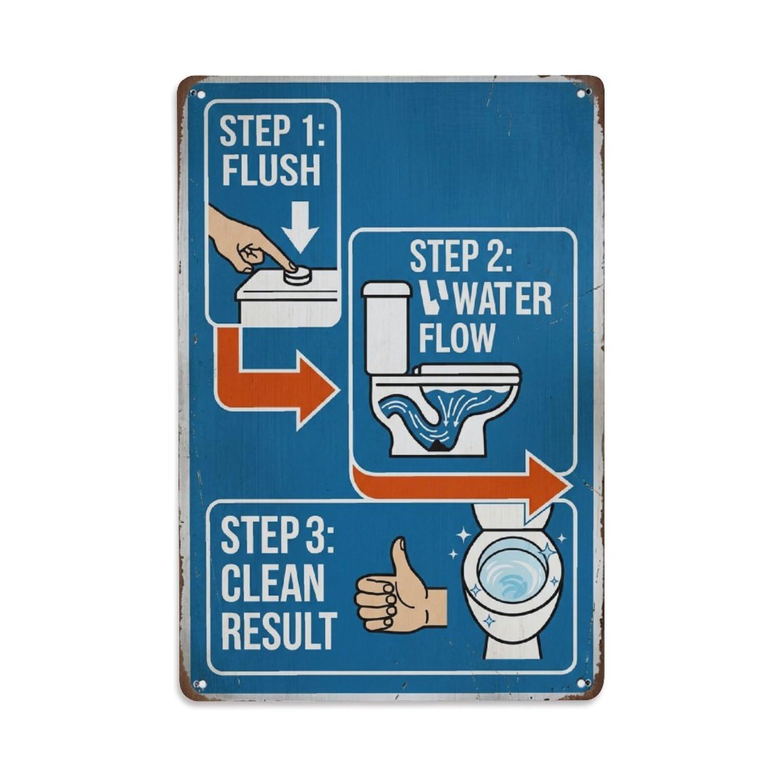 Flush After Use Restroom Vintage Metal Tin Sign Plaque Wall Decor for Cafe, Club, Garden Metal Poster 8x12Inch