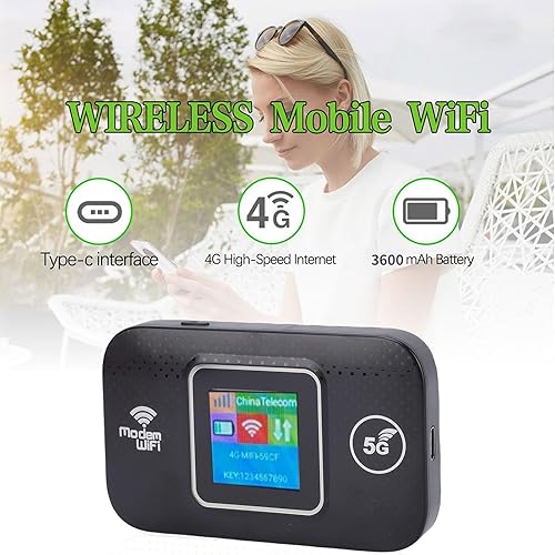 Miniatura 2 de PUSOKEI Enrutador de punto de acceso móvil 5G LTE, punto de acceso WiFi portátil para viajes, con ranura para tarjeta SIM, 300 Mbps de alta