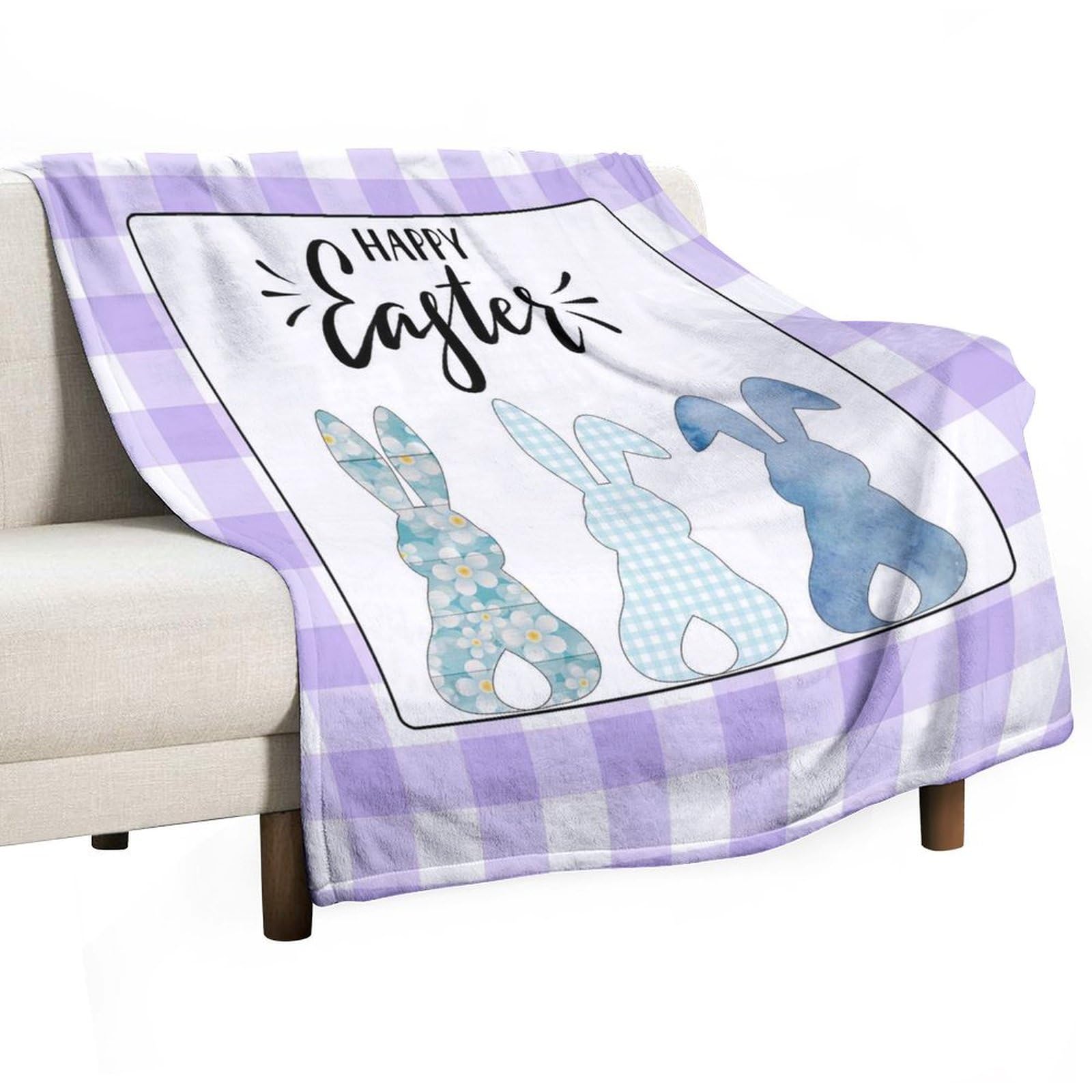 Couverture polaire douce plaid lit canapé camping voyage motif lapin