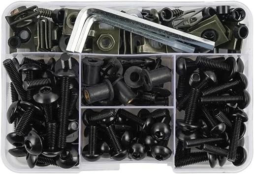 Screws Kit Motorcycle Fairing Bolt For SUZUKI GSXR 600 750 1000 K1 K2 K3 K4 K5 K6 K7 K8 K9 K10 190PCS Screws Fasteners Bodywork Clips Fairing Bolt KitBLACK
