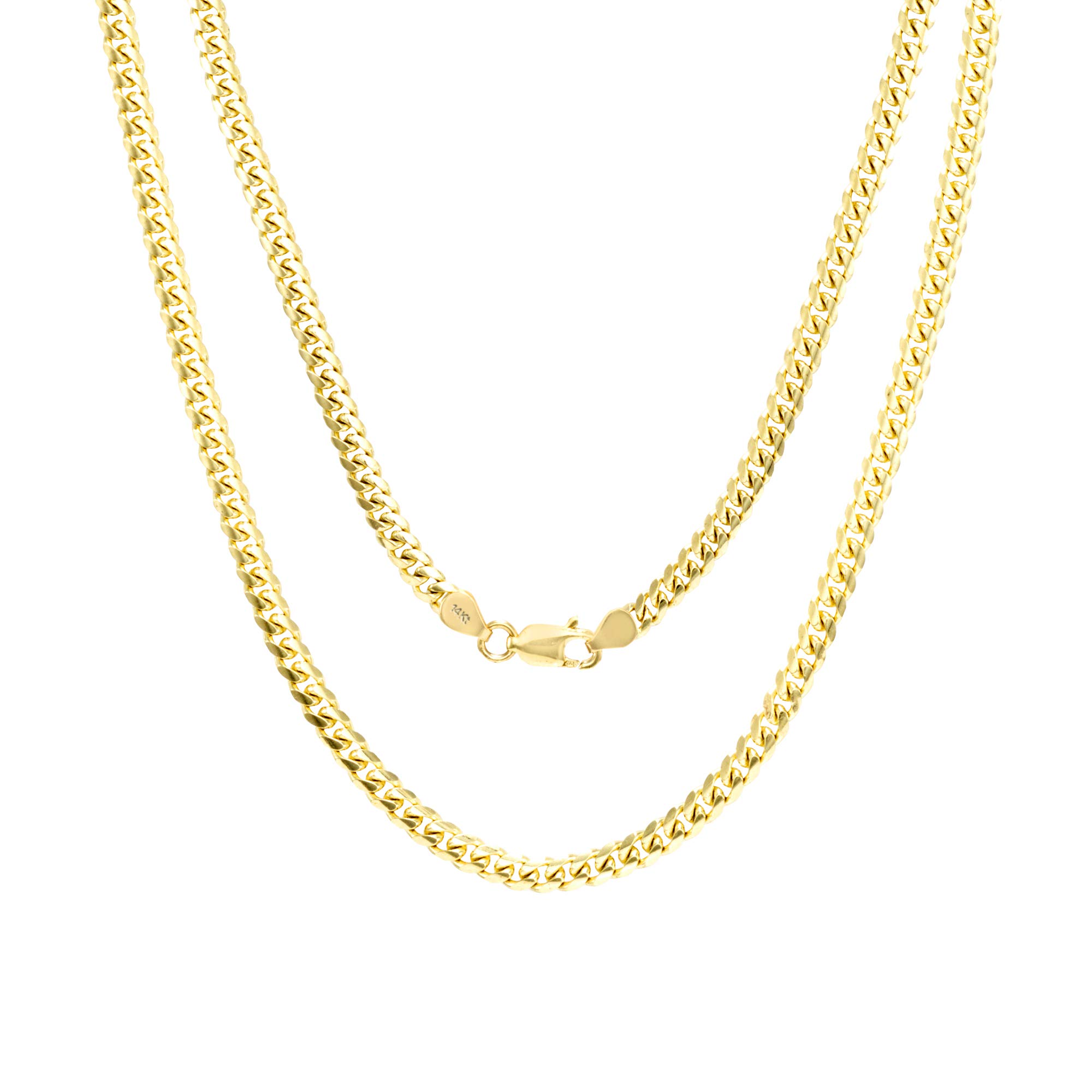 14k Yellow Gold 5mm Solid Miami Cuban Link Chain Desertcart UAE