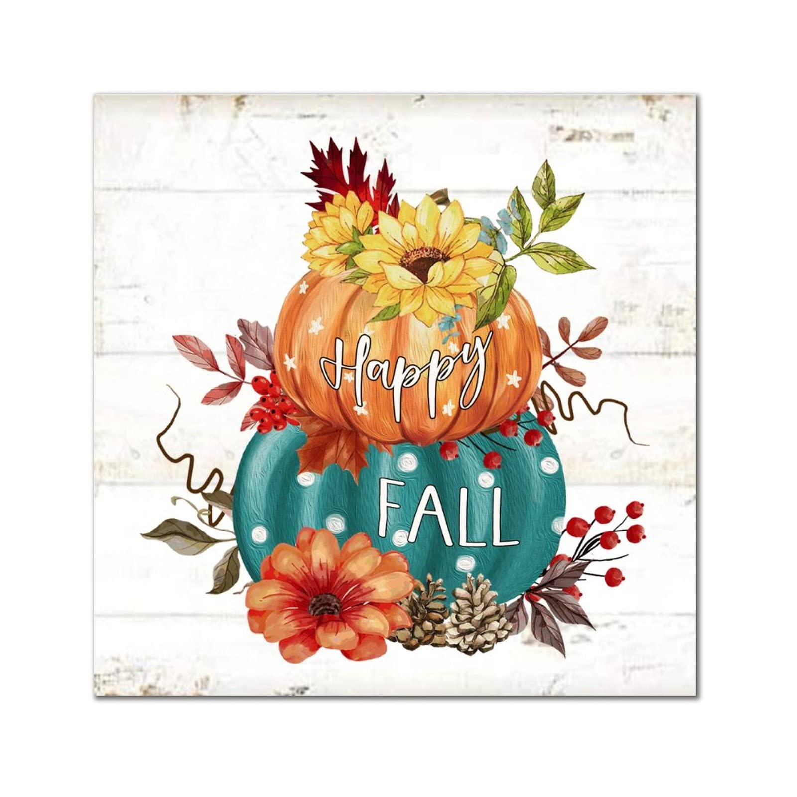 Panneau en bois Happy Fall tableau mural haut de gamme feuilles d'érable