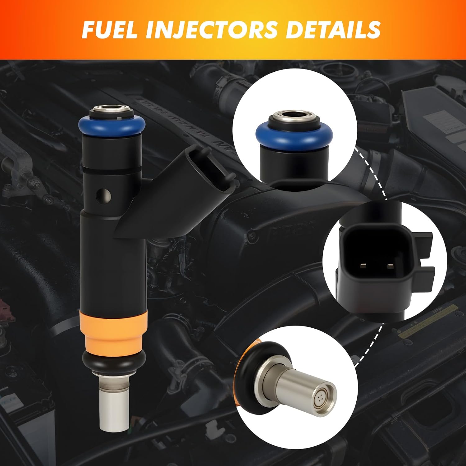 2005-2019 Fuel Injector Fit for Dodge Charger/Durango 09-19, for RAM 1500 2500 3500 11-18, for Chrysler 300 05-18, for Jeep Commander 09-10, Grand Cherokee 06-10, 5.7L 6.1L, Replace 05037479AA