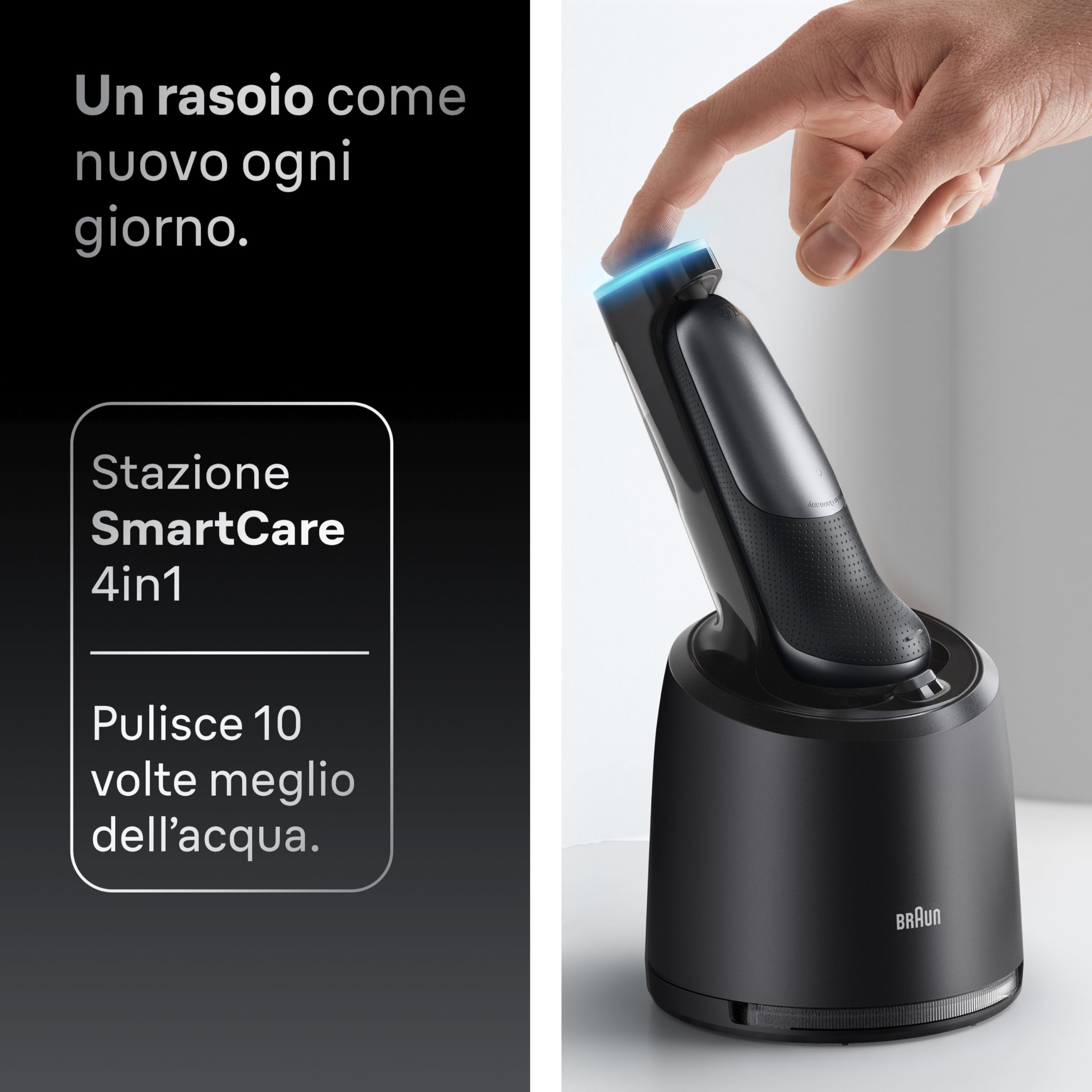 Braun Serie 7 Rasoio Elettrico Barba, Wet&Dry, Regolabarba Uomo, Rasoio Barba, 60 Min di Utilizzo, Stazione Smartcare 4in1, +1 Accessorio, Senza Fili, 100% Impermeabile, 72-C7200cc, Oro
