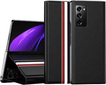 Leather Case forSamsung Galaxy Z Fold 6,Wallet Card Slot Camera Protection Cover Business Shockproof Phone Case Z Fold 6,Black