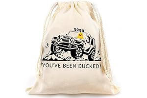 You've Been Ducked! (12-Pack) Rubber Ducky Drawstring Bag in Bulk, Yellow