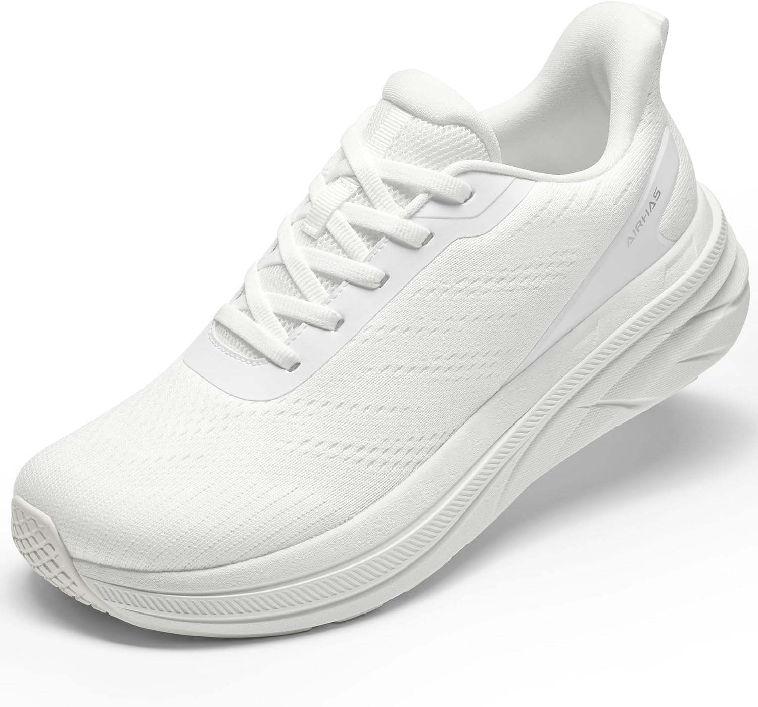 Womens Easy On Walking Shoes Lace Up Comfortable Tennis Shoes with Roomy Toe Box for Women Breathable Running Sneakers (White, 9.0)