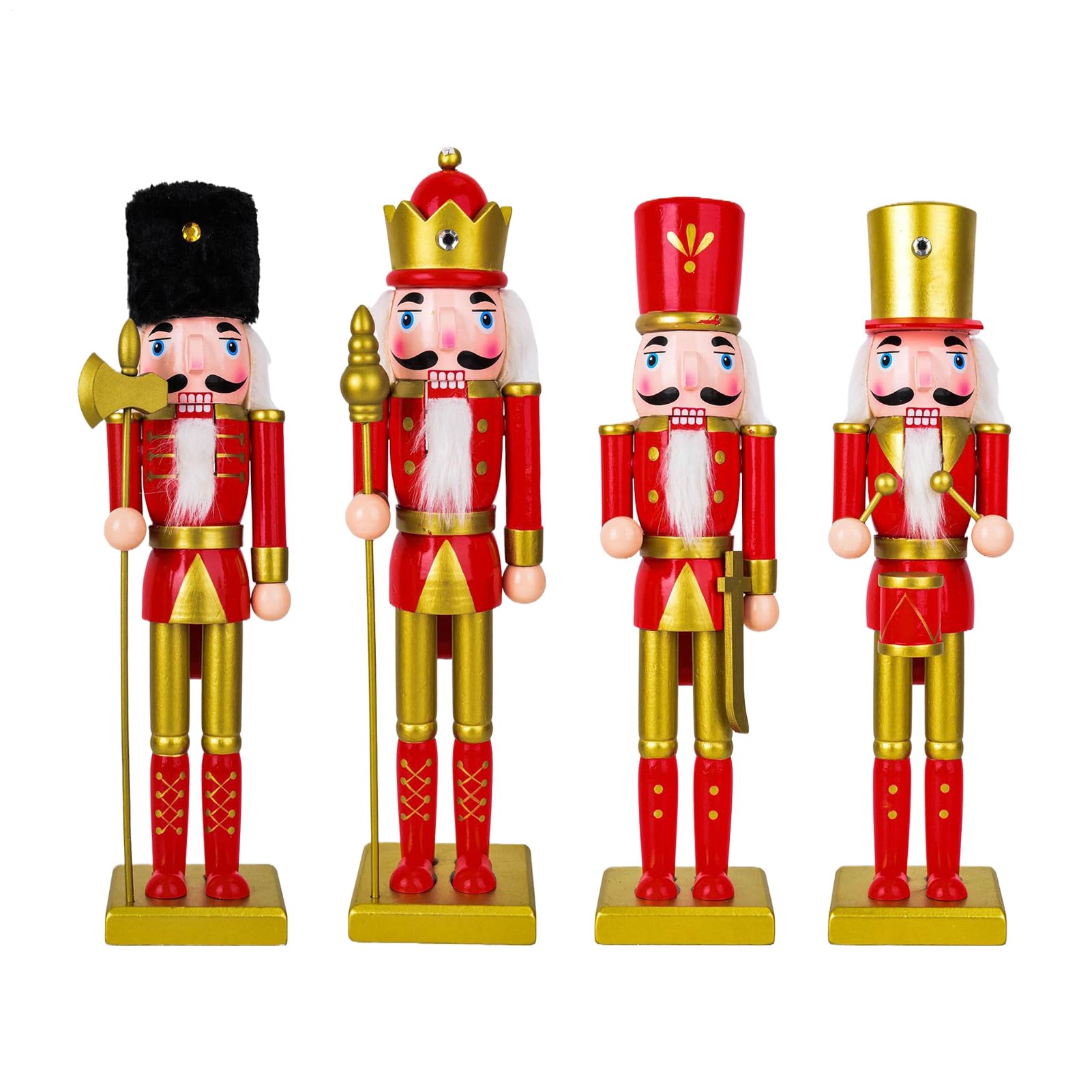 Genérico Figuras De Cascanueces Cascanueces De Madera Figurines Navidad | Centro De Mesa Para Árboles Mostradores Cafeterías Oficinas Puertas Chimeneas Acción De Gracias
