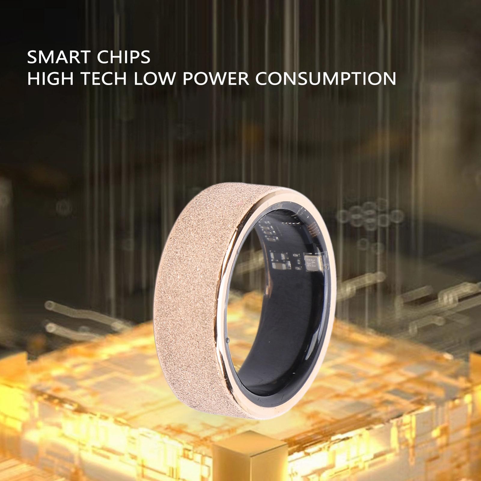 Garsent Smart Ring Fitness Tracker, Bluetooth IP68 a Prueba de Agua, Monitoreo de Sueño, Pasos y Salud, Elegantes Anillos Deportivos Inteligentes para Hombres y Mujeres iOS y Android,