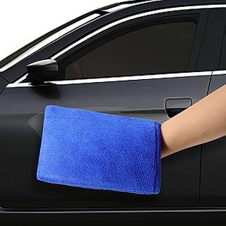 BENLIUDH Clay Mitt Auto Magic Mitt Medium Grade Clay Bar Scratch-Free Microfiber Wash Mitt for Car, Glass - (Blue,1 Pack)