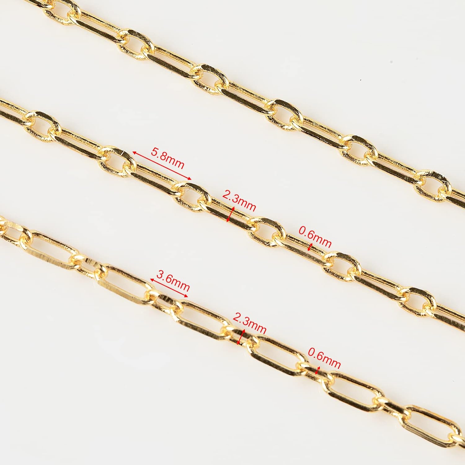 YOUBEIYEE 32.8 Feet 18K Gold Plated Jewelry Chain Paperclip Necklace Chains Bulk for Women Bracelet DIY Craft Chain Roll Jewelry Supplies Findings