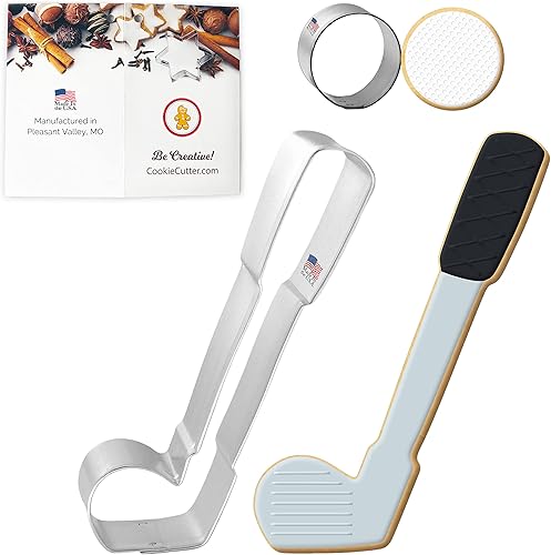 Juego de 2 cortadores de galletas Hole In One  Club de golf, cortadores de galletas de bola redonda hechos a mano en los Estados Unidos de acero