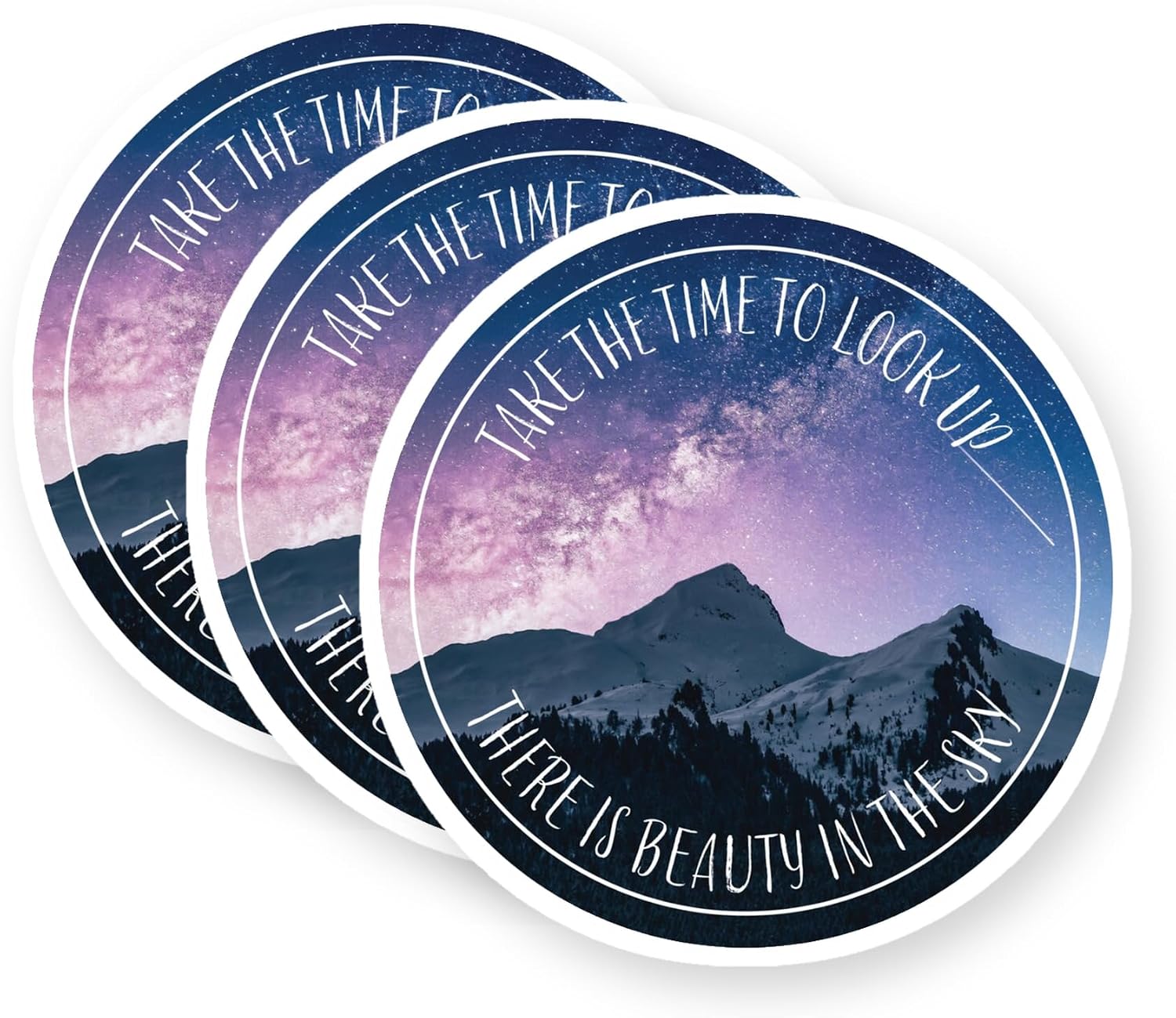 Look Up At The Sky Vinyl Stickers 3 Pack 3 Inch