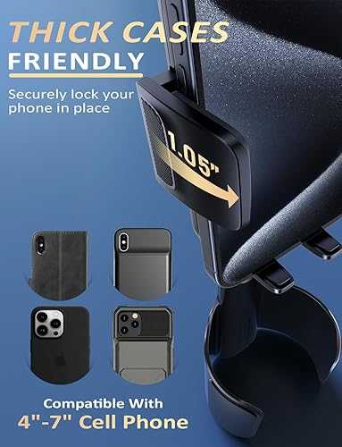 Miniatura 5 de Soporte para teléfono de copa para automóvil soporte de aluminio ajustable para teléfono celular con barra ajustable para automóvil  Camión SUV