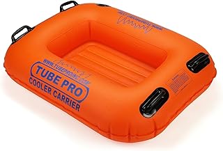 Tube Pro Premium Orange River Cooler Carrier 50 Quart- Heavy Duty, Commercial Grade, Inflatable