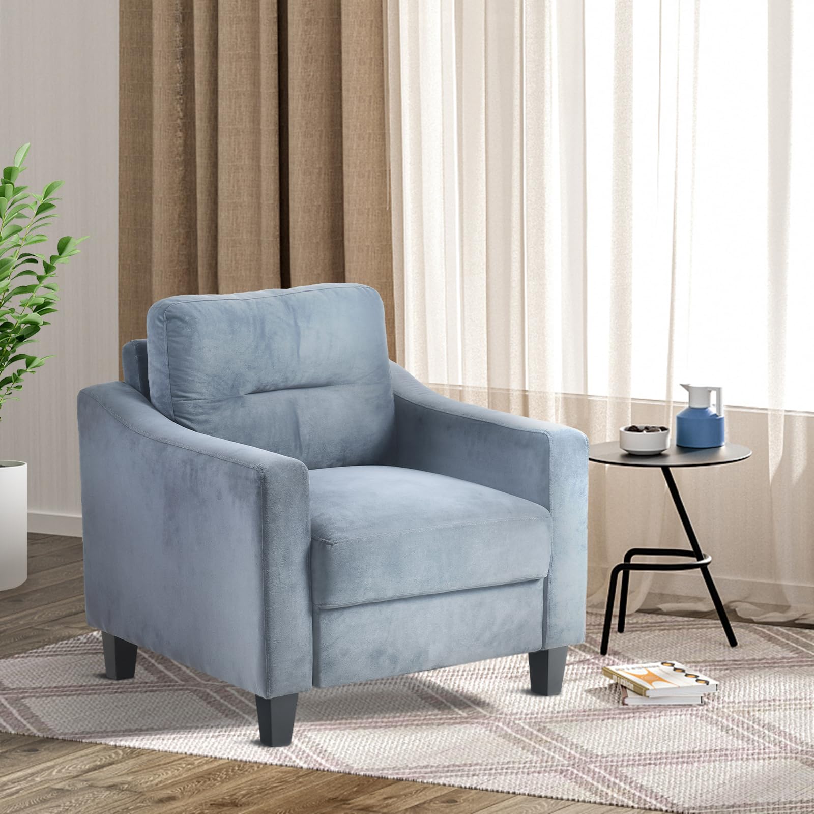 Comfortable Sofa Sectional Couch for Small Space Living Room Bedroom Office with High-Density Foam and Easy Maintenance