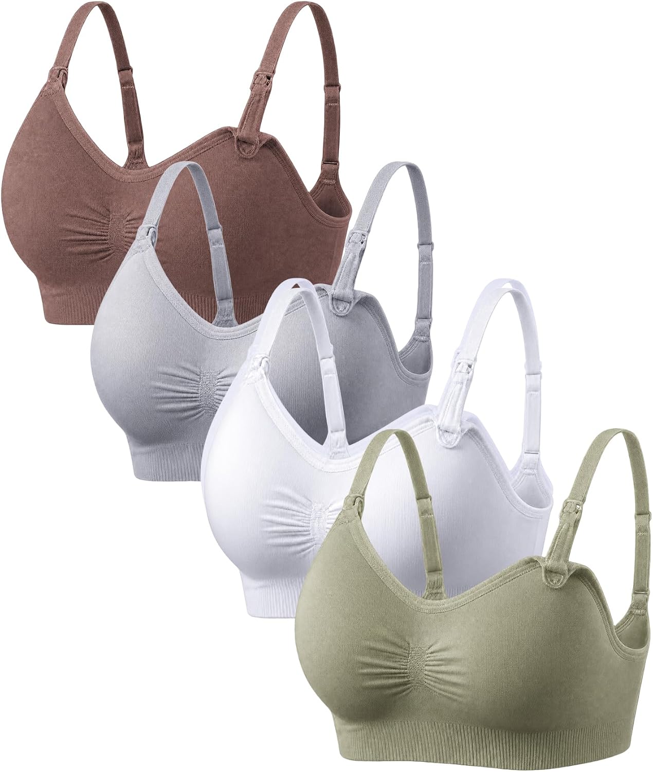 Under Control Nursing Bra 4-Pack - Wireless Maternity & Sleep Bra with Removable Pads - Comfortable Breastfeeding Bra (S-2XL)