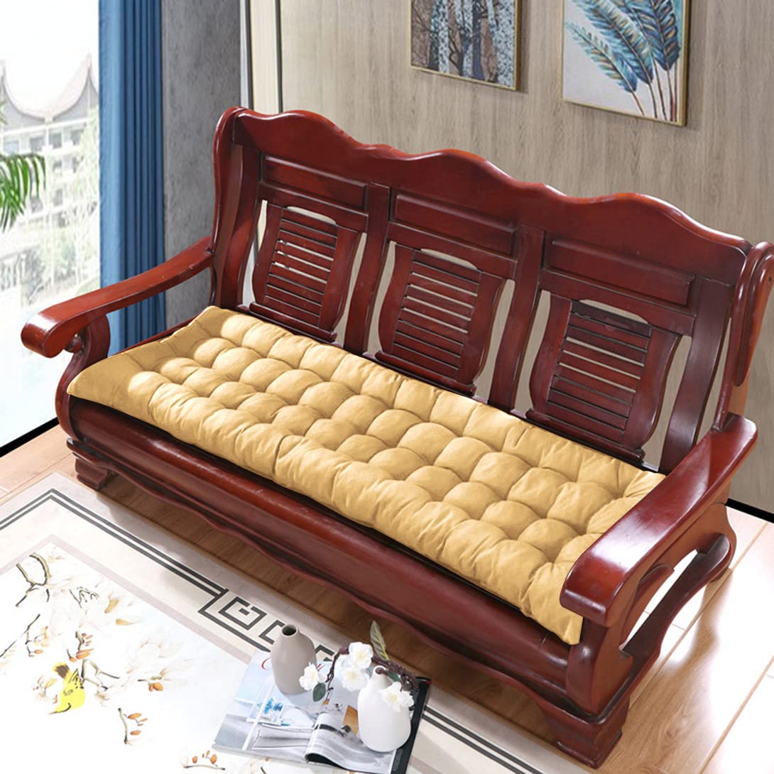 Cuscino per panca da giardino in cotone spesso, per 2/3 posti, caldo e confortevole, per sedia, casa, patio, altalena, 160 x 55 cm (Bei)