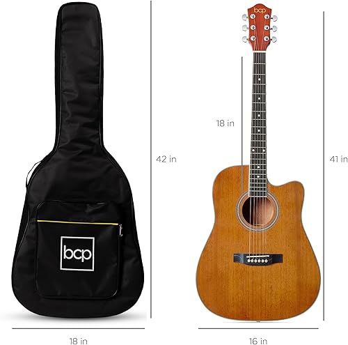 Vista 35 de Best Choice Products - Kit de guitarra acústica para principiantes, 41 pulgadas Negro