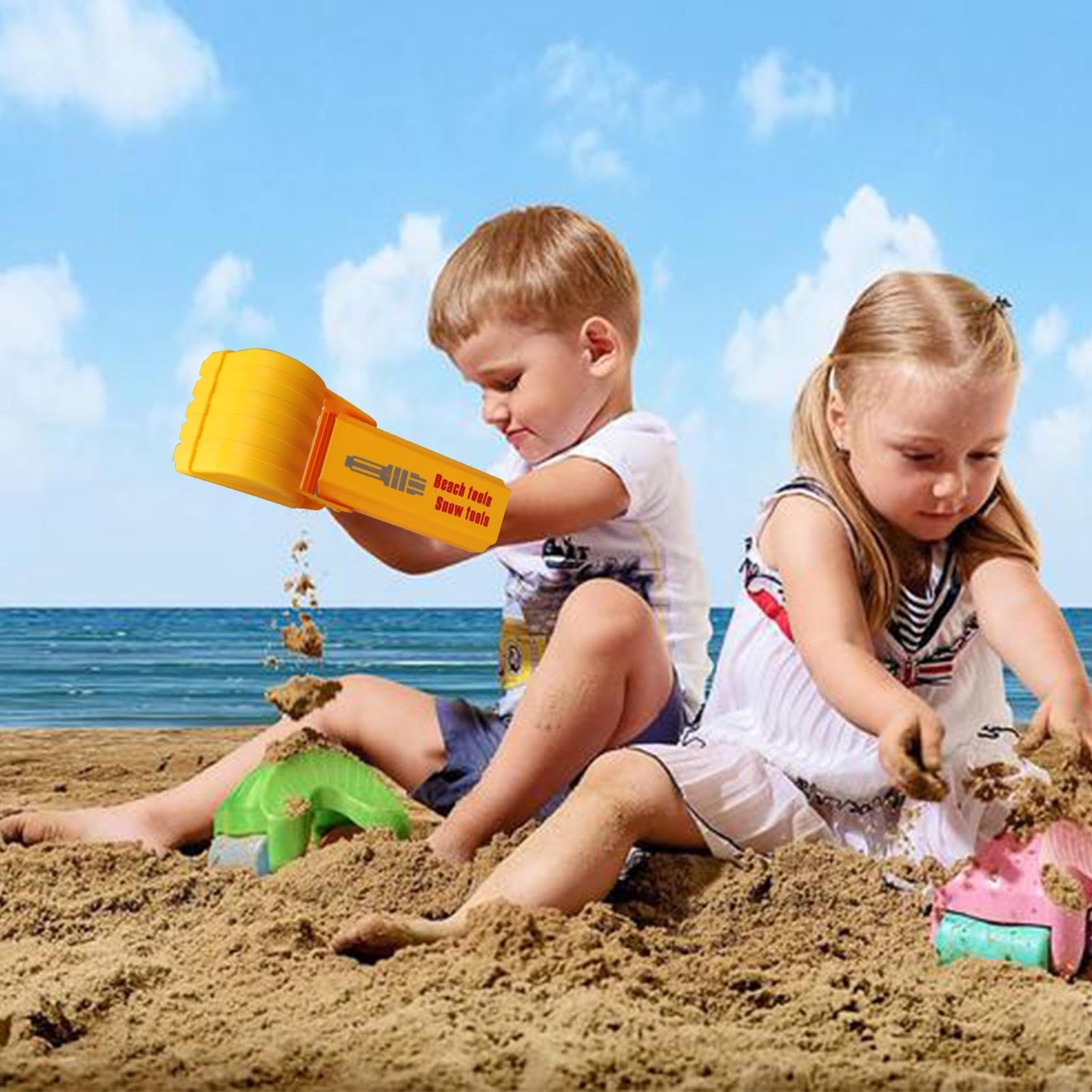 Genérico Giocattolo per escavatore da spiaggia, braccio di scavo manuale da 35 cm, per bambini, per spiaggia all'aperto, giocattolo con pala resistente, veicolo da costruzione S