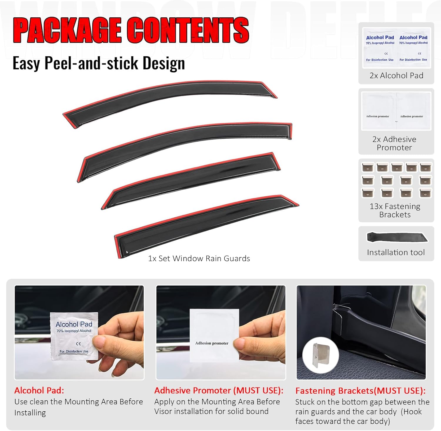 IKON MOTORSPORTS in Channel Window Visors Compatible with 2016-2022 Lexus RX350 RX450h, Slim Style Acrylic Smoke Rain Guards, Side Window Wind Deflectors 4PCS