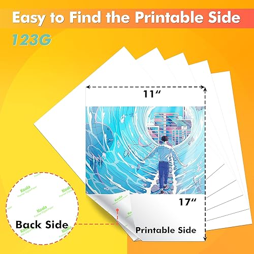 Miniatura 7 de Koala Papel de sublimación de 11 x 17 pulgadas, fácil de hacer tú mismo, camisetas, vasos, tazas, solo compatible con impresora de sublimación de