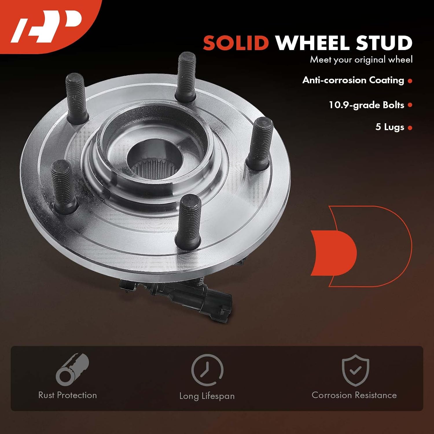 A-Premium Rear Wheel Bearing and Hub Assembly with ABS & 5-Lug Compatible with Chrysler Pacifica 2007-2008