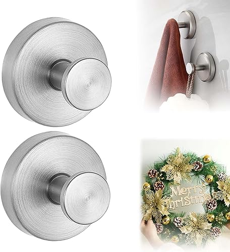 Ganchos de ventosa para coronas en vidrio, ganchos de ducha sin taladrar para ducha, gancho extraíble reutilizable de acero inoxidable impermeable