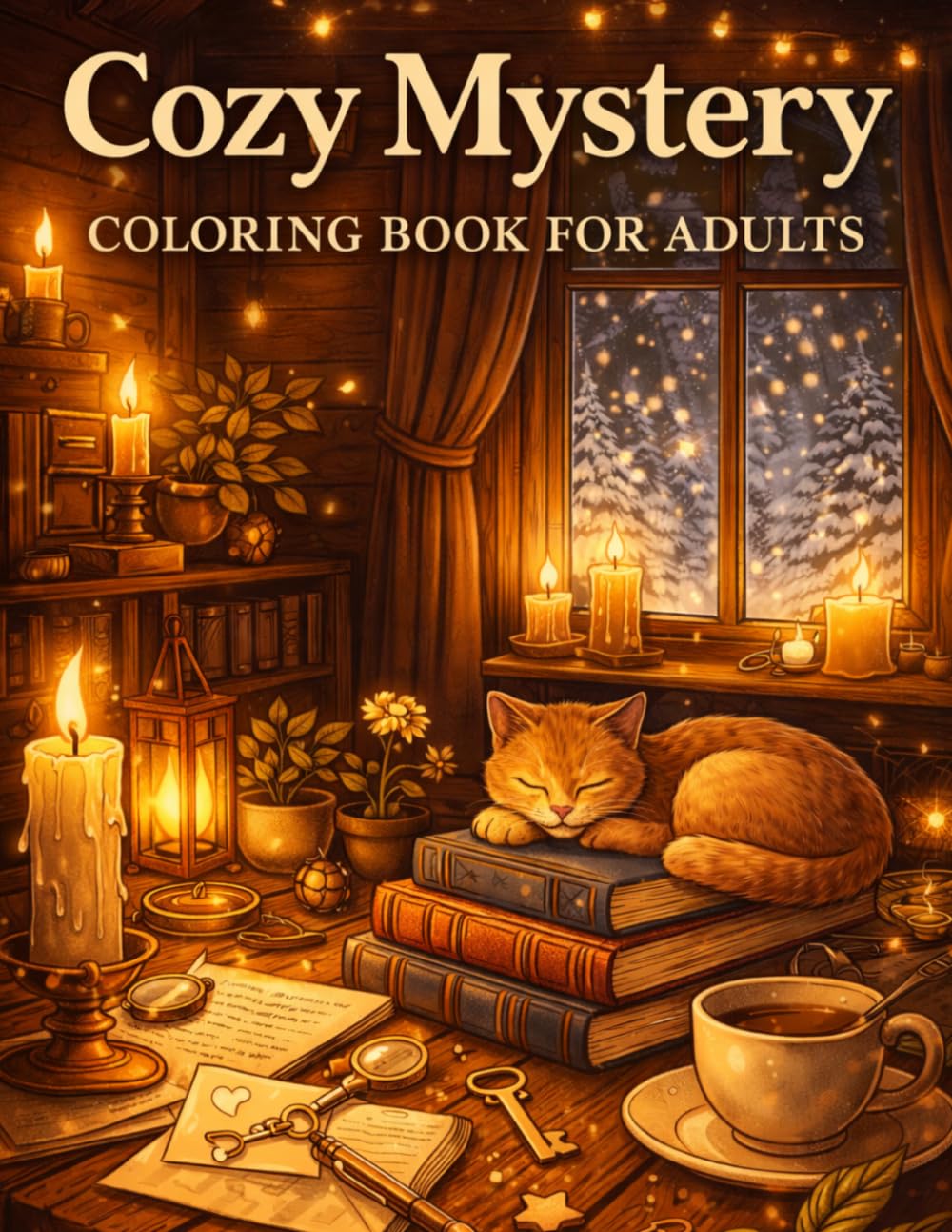 Cozy Mystery Coloring Book for Adults: Hidden Objects, Relaxing Puzzles & Cozy Scenes to Color | Aesthetic Stress Relief Activity Book
