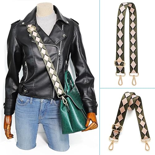 Miniatura 121 de Kolti Correa de repuesto para bolso, bolso cruzado a rayas anchas ajustables Hebilla de oro-04