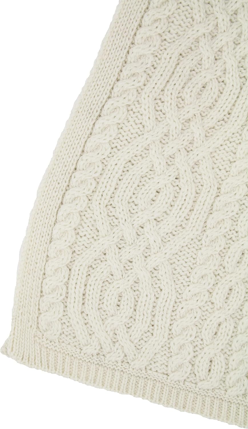 Aran Crafts Women's Cable Knit Buttoned Cowl Neck Poncho (100% Merino Wool) - Image 4