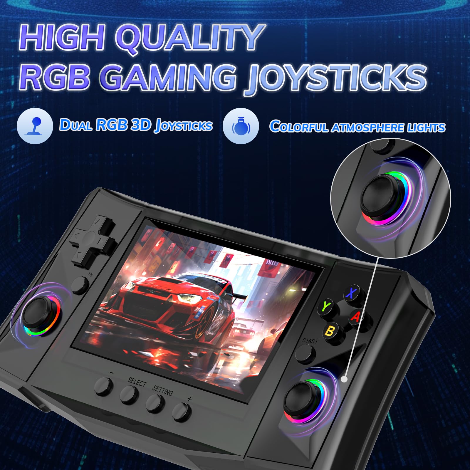 R50 Ultra 50000 in 1 Handheld-Spielkonsole, 4,5-Zoll-IPS-Bildschirm, 256GB-TF-Karte, 4000mAh-Akku, Vorgeladene Emulatoren, Linux-System, Portable Pocket-Arcade, Freunde Familie