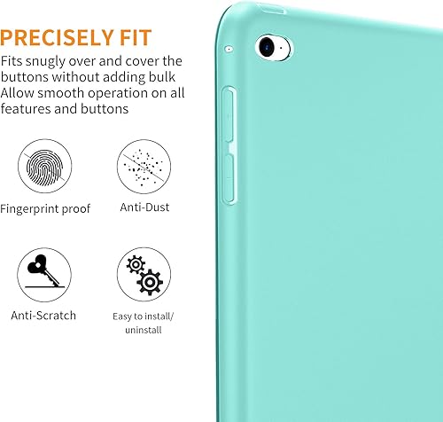 Miniatura 71 de DTTO Funda para iPad Mini de 5ª generación y iPad Mini 4, ultra delgada y ligera, con cubierta trasera de TPU suave, apagado y encendido automático