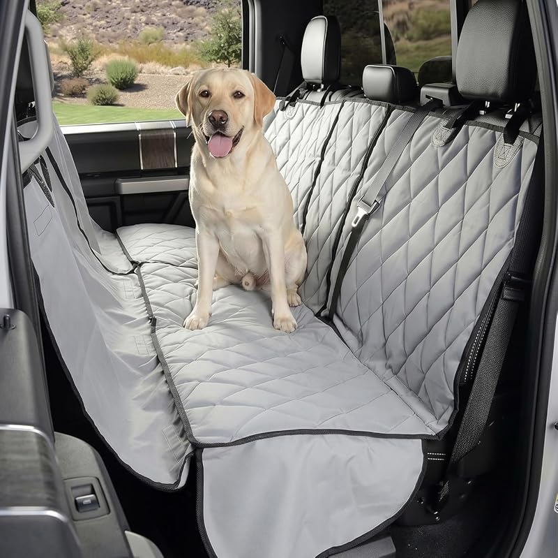 Capa para Banco Traseiro de Caminhonete Cabine Dupla 4Knines com Design de Rede, Lado do Motorista, Cinza