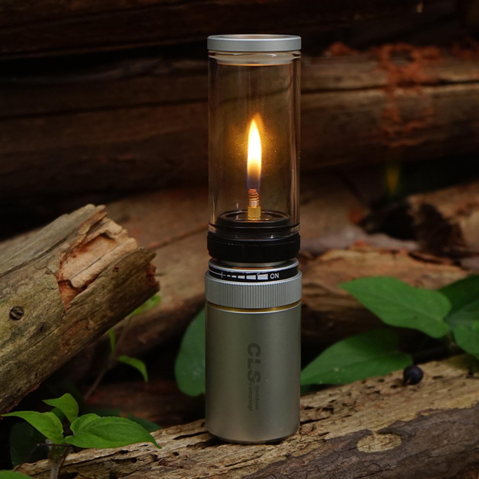 Set di 5 lampade per serbatoio di gas per esterni, illuminazione da campeggio, per escursioni, arrampicata, picnic, colore nero