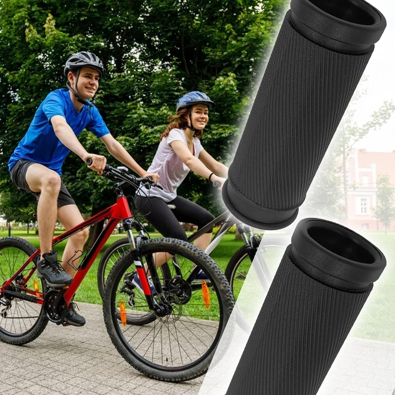 PLATT Paire De Poignées Du Vélo Ergonoiques En Caoutchouc Souple