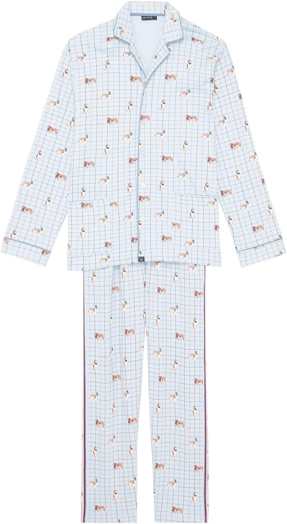 ARTHURButtoned pajamas - Wouf, sky blue, L