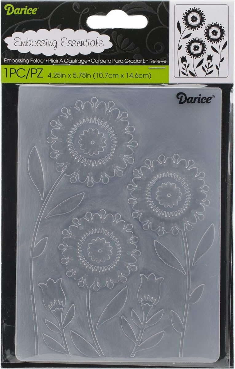 Darice Embossing Folder, 4.25 x 5.75, Floral Trio
