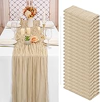 Vista 198 de Showgeous 10 Pack Baby Pink Cheesecloth Table Runner 10FT Long Semi-Sheer Gauze Table Runner Boho or Rustic Wedding Decor for Wedding Decor Arch