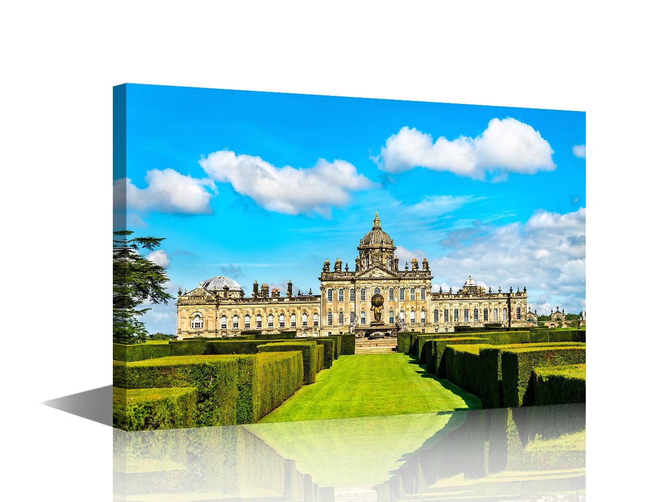 TISHIRON England, UK Wall Decorations for Living Room Castle Howard Wall Art 1 Piece North Yorkshire Posters and Prints Home Decorations for Living Room Framed Ready to Hang (12''Wx 18''H)