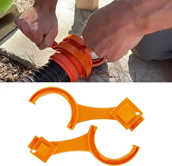 Tioollev 2 PCS RV Sewer Hose Wrench, Multi Purpose Fittings Wrench to Connect and Disconnect Sewer Hoses, Fits Most 3 Inch and 4 Inch Male/Female RV Sewer Caps, RV Accessories (Orange)