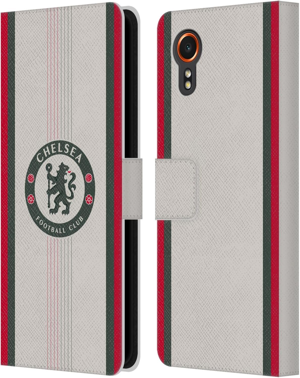 Head Case Designs Officially Licensed Chelsea Football Club Away 2025/26 Kit Leather Flip Case Compatible with Samsung Galaxy Xcover7 5G