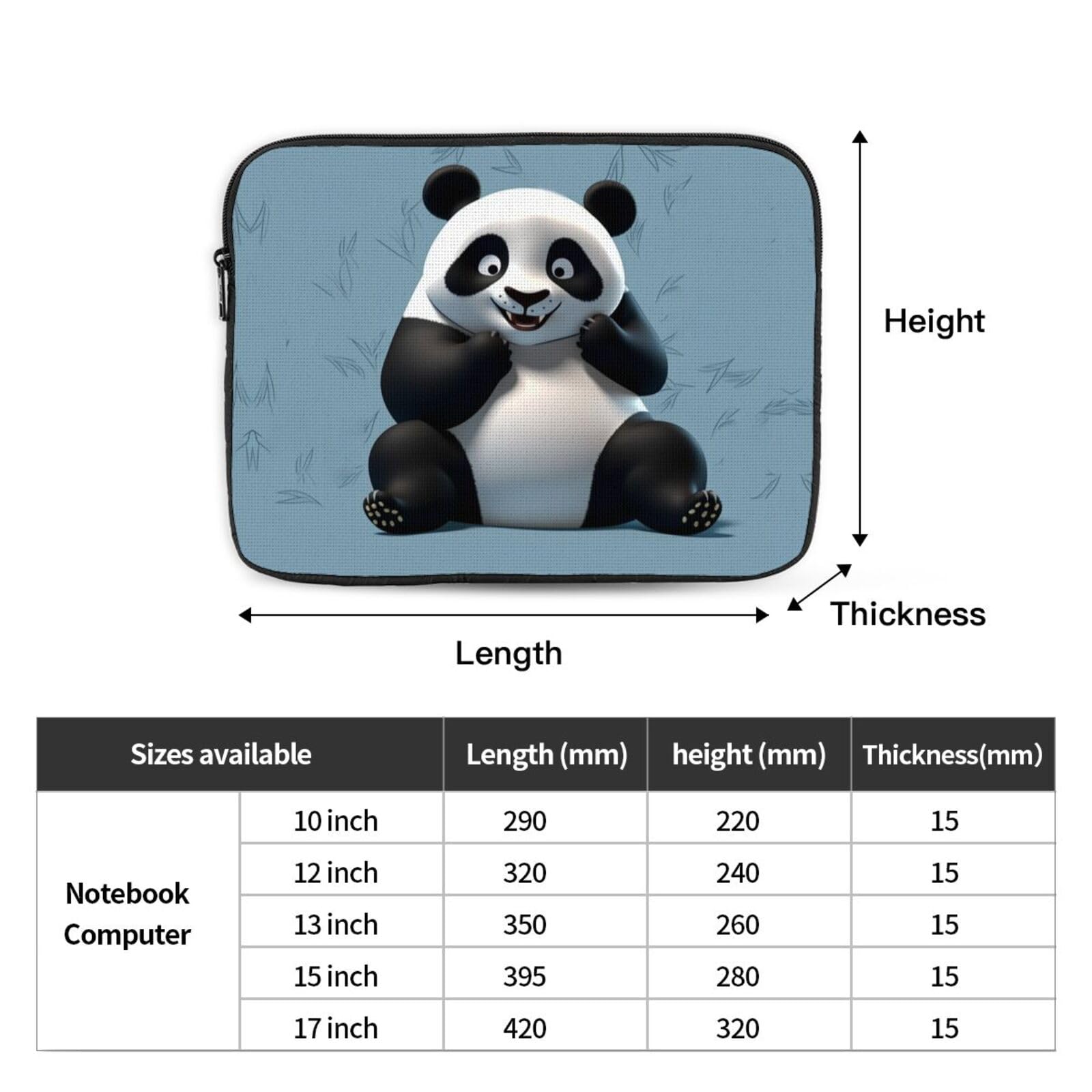 Funda Para Portátil 12 Pulgadas Impermeable Y Antigolpes - Diseño De Pandas, Ligera Y Práctica